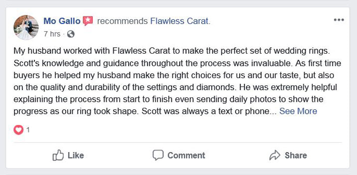 Flawless Carat Customer Review - Mo G