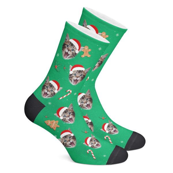 Download Custom Socks Christmas Hats Photo Socks - Custom Socks Gift