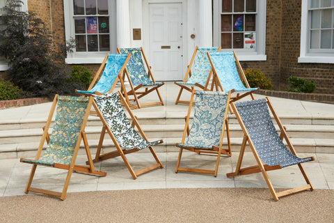 Deckchairs for the garden designed by William Morris