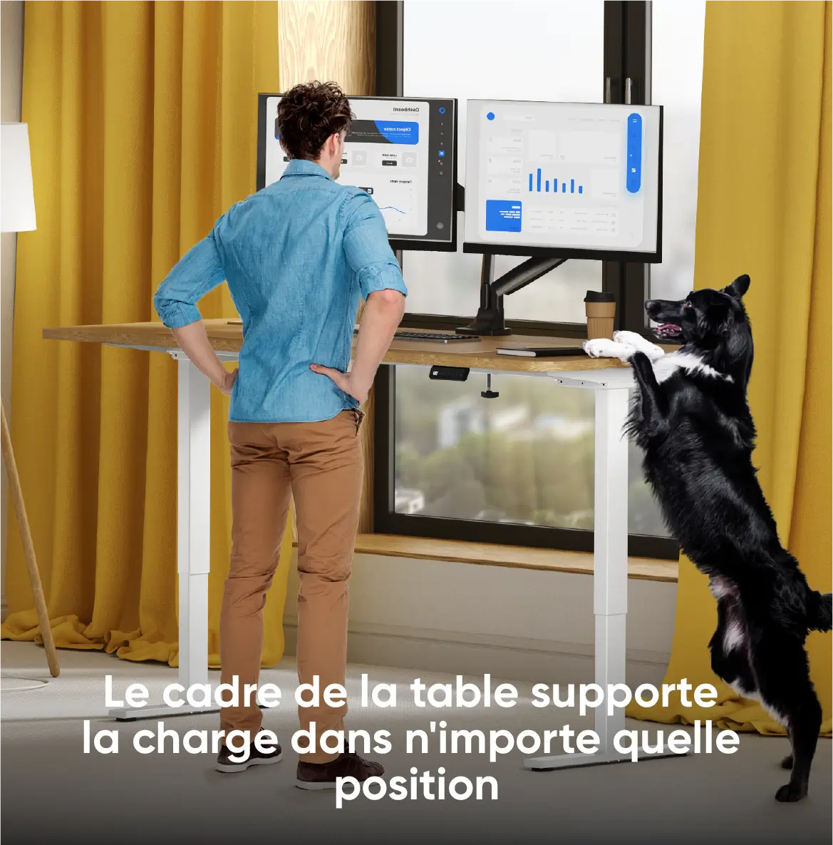 Le cadre de la table supporte la charge dans n'importe quelle position