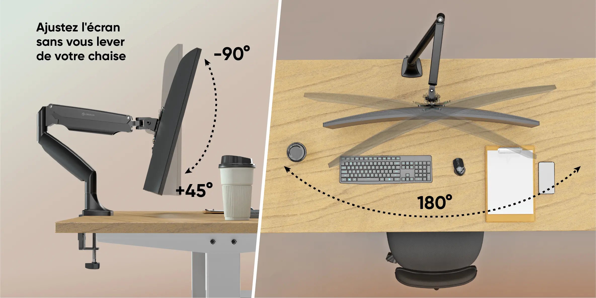 Ajustez l'écran sans vous ever de votre chaise