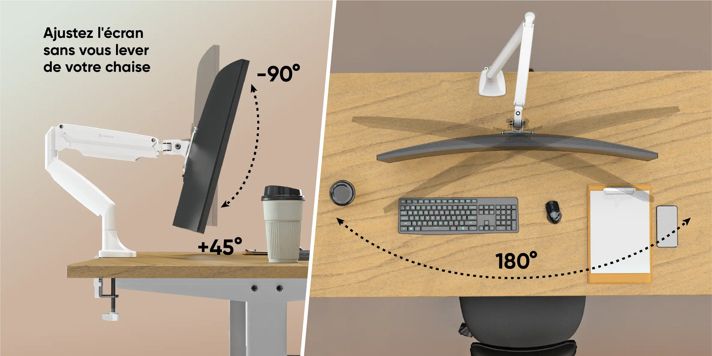 Ajustez l'écran sans vous ever de votre chaise