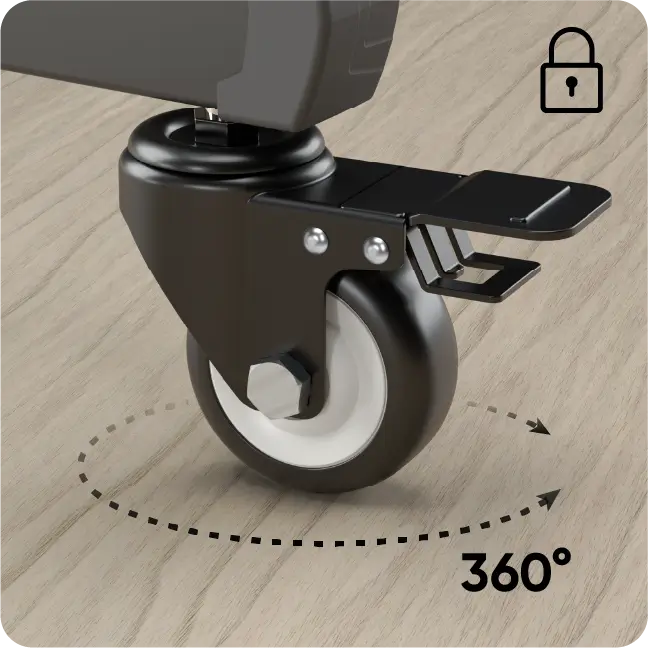 Roues robustes avec système de verrouillage