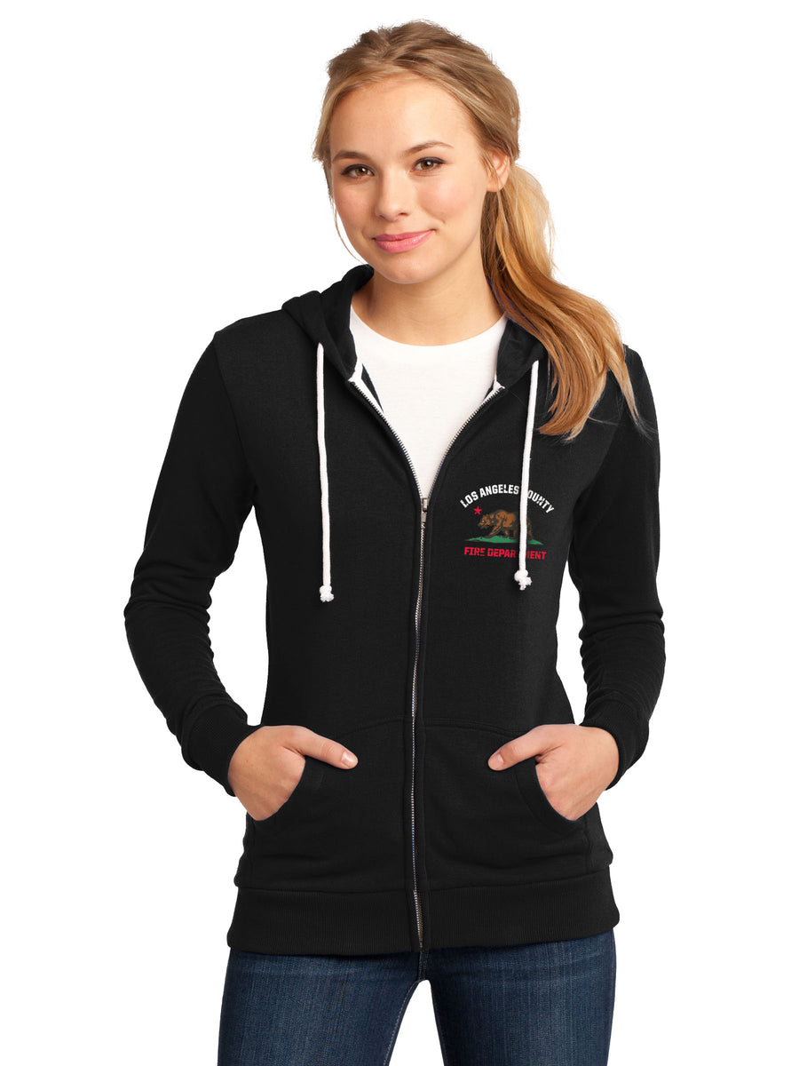 Los Angeles County Fire Department California Bear Women's Hooded Zipp ...