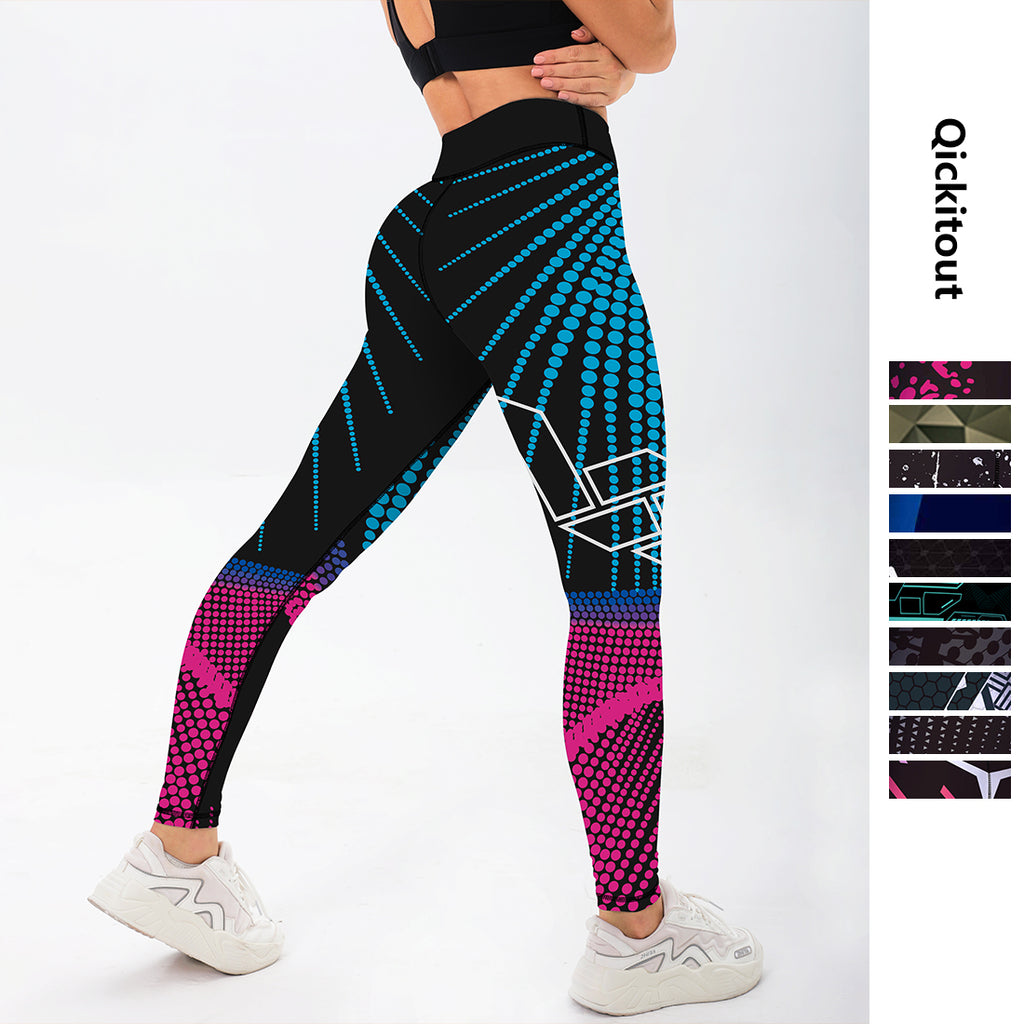 Women Sexy Printed Sport Gym Clothing Push Up Leggins Fitness Yoga Pants 