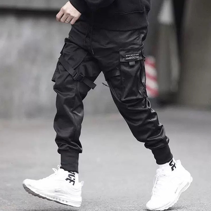 black cargo pants techwear