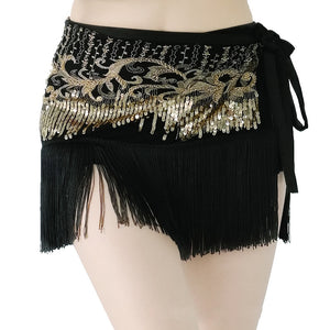 Egyptian Teardrop Wave With Coins & Paillettes Hip Scarf for Belly Dance -  Dahlal Internationale