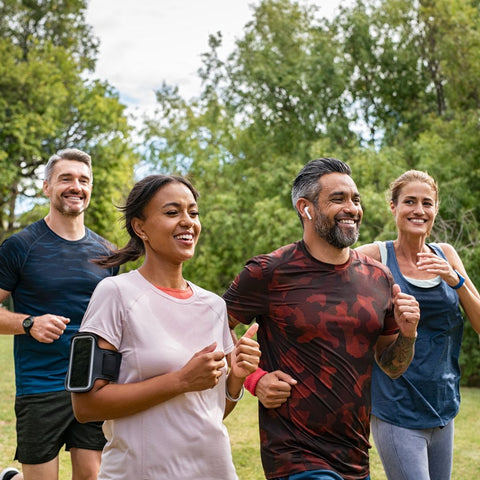 group of people jogging