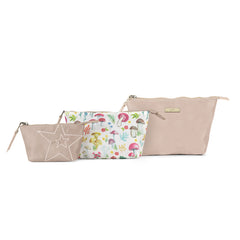 Taupe Eco All Set Pouch Trio Front View