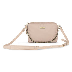 Taupe Eco Clutch Crossbody Bag Front View