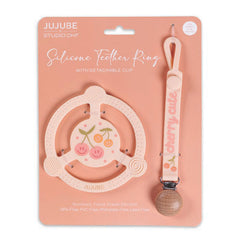 Silicone Teether Ring - Cherry Cute