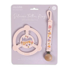 Silicone Teether Ring - Mushy Love