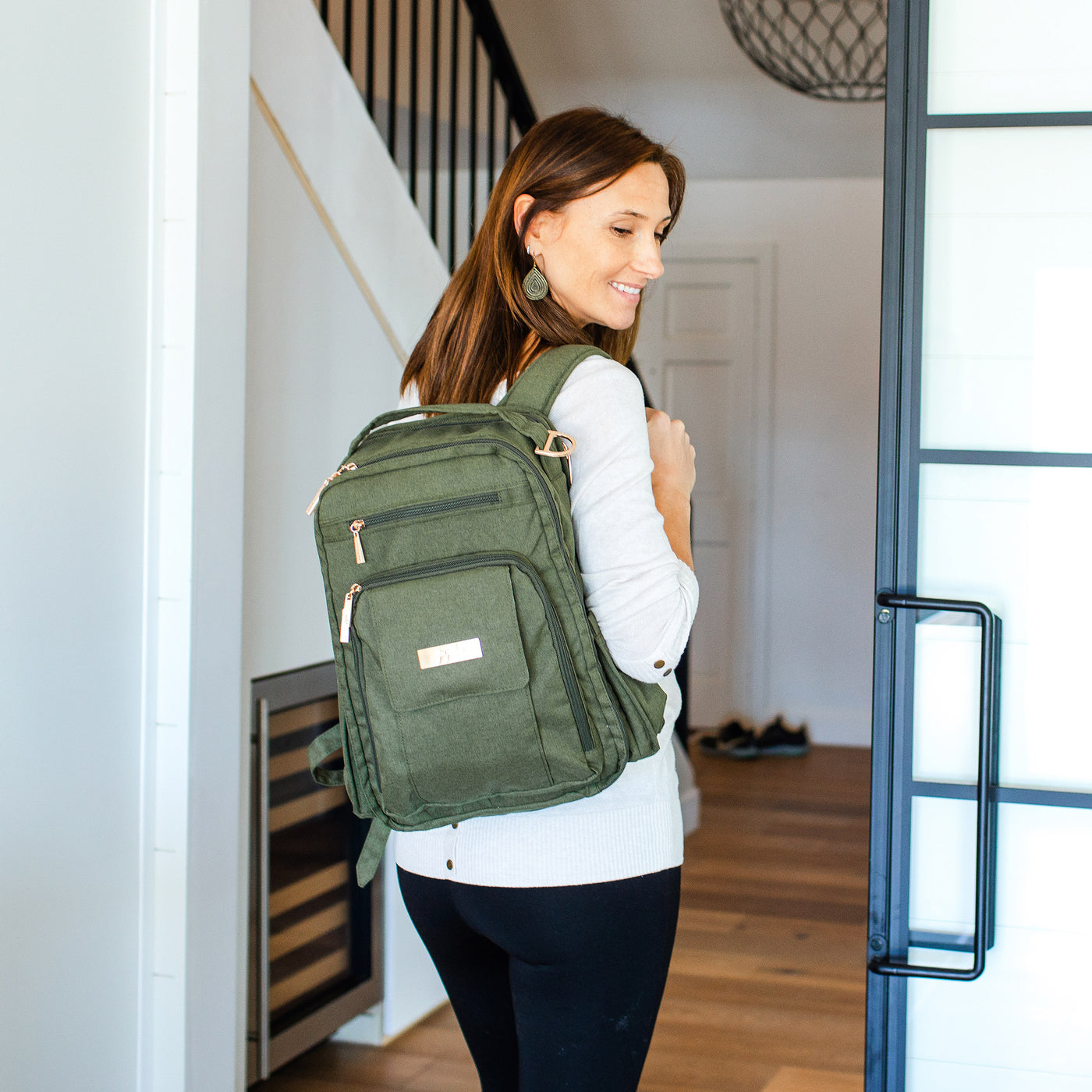 JuJuBe | Be Right Back - Olive Chromatics | Diaper Bag Backpack