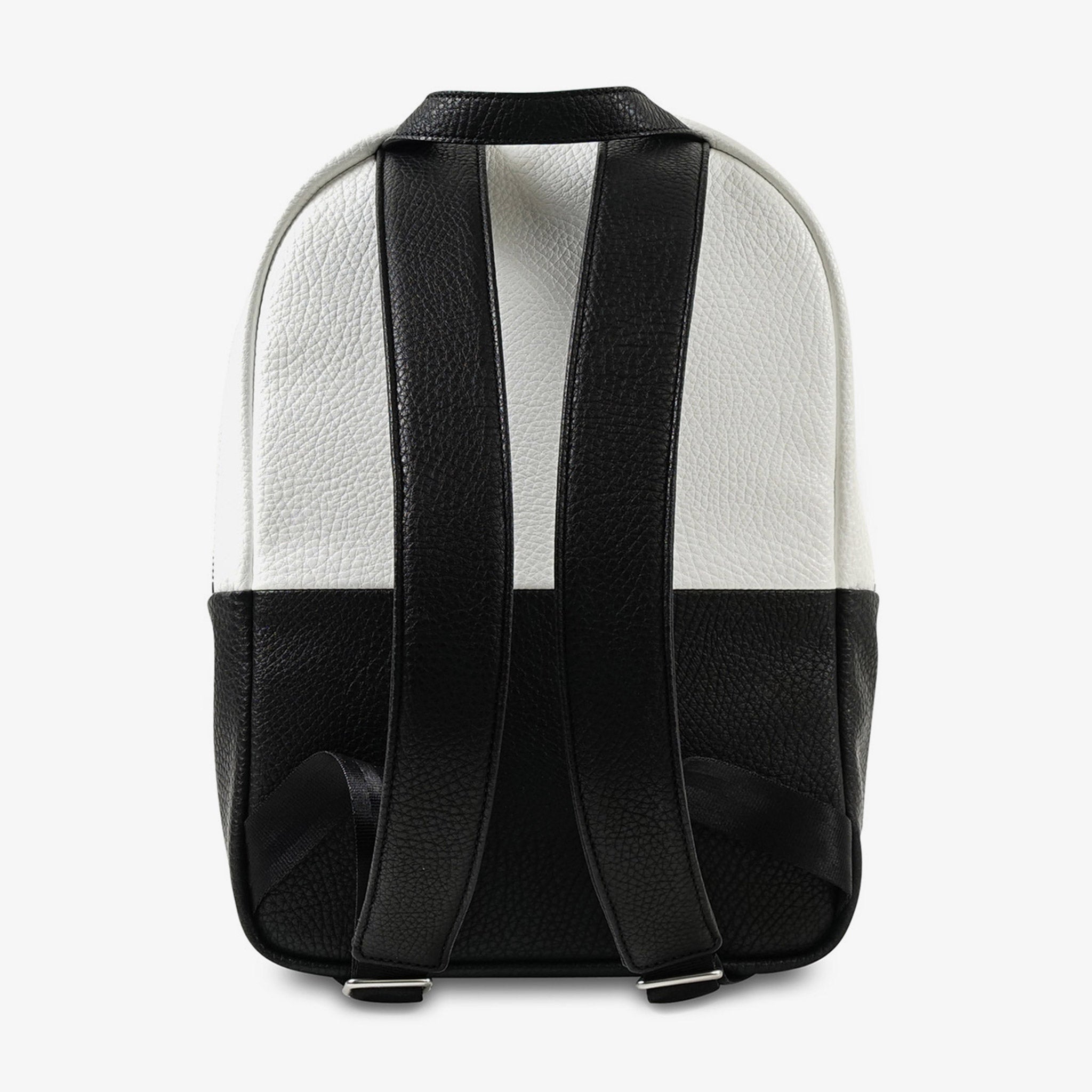 black and white mini backpack