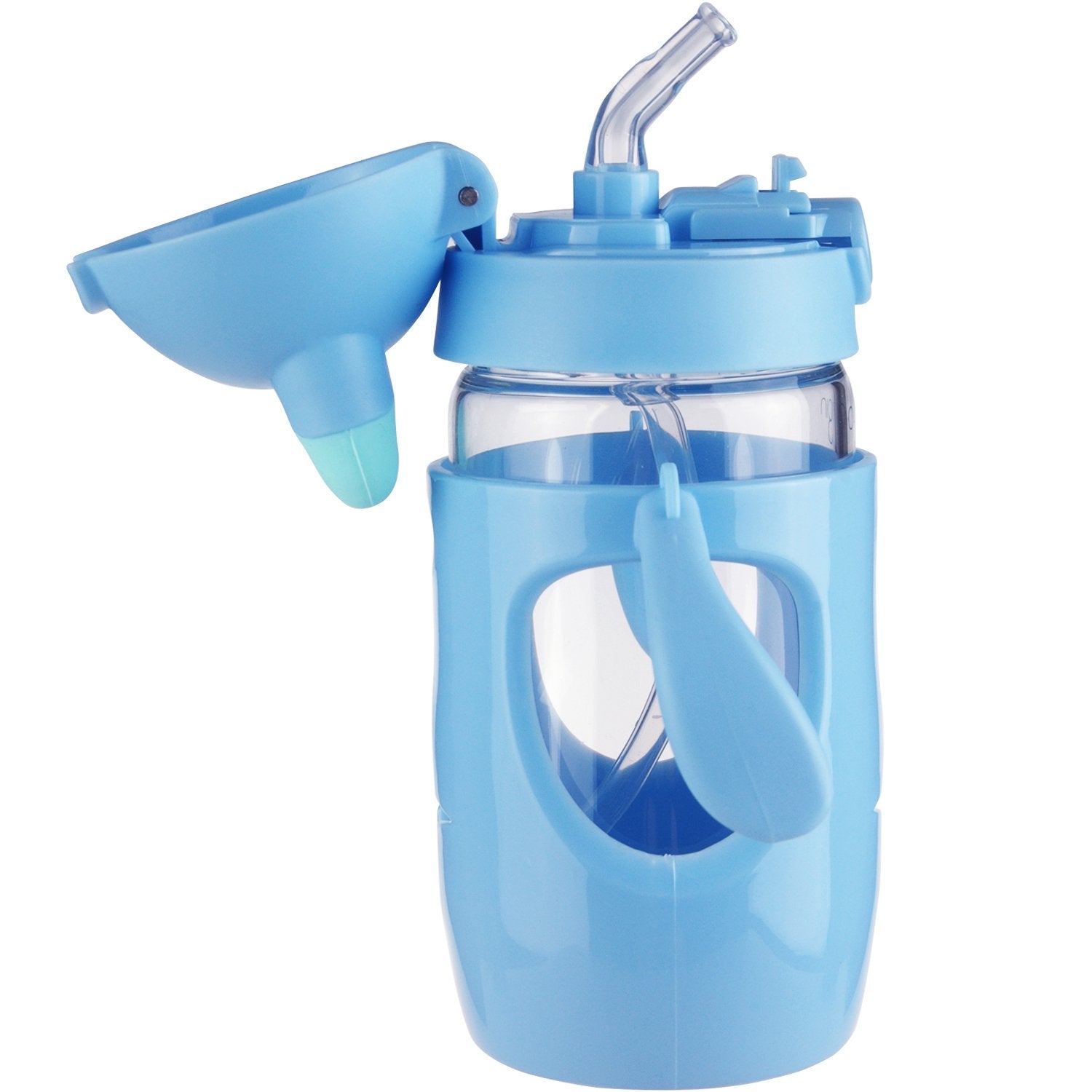 glass water bottle with sippy top