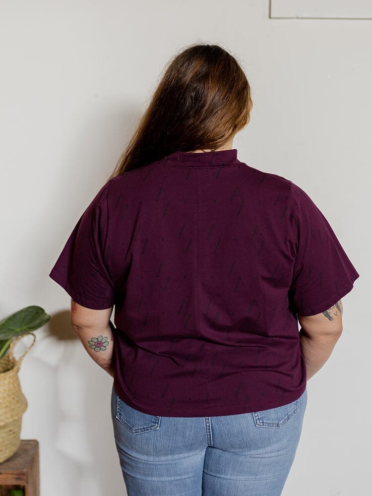 Eve Top - Diamond Vine Dark Purple