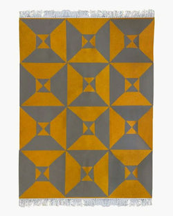 Gray + Yellow Arrows Wool Rug