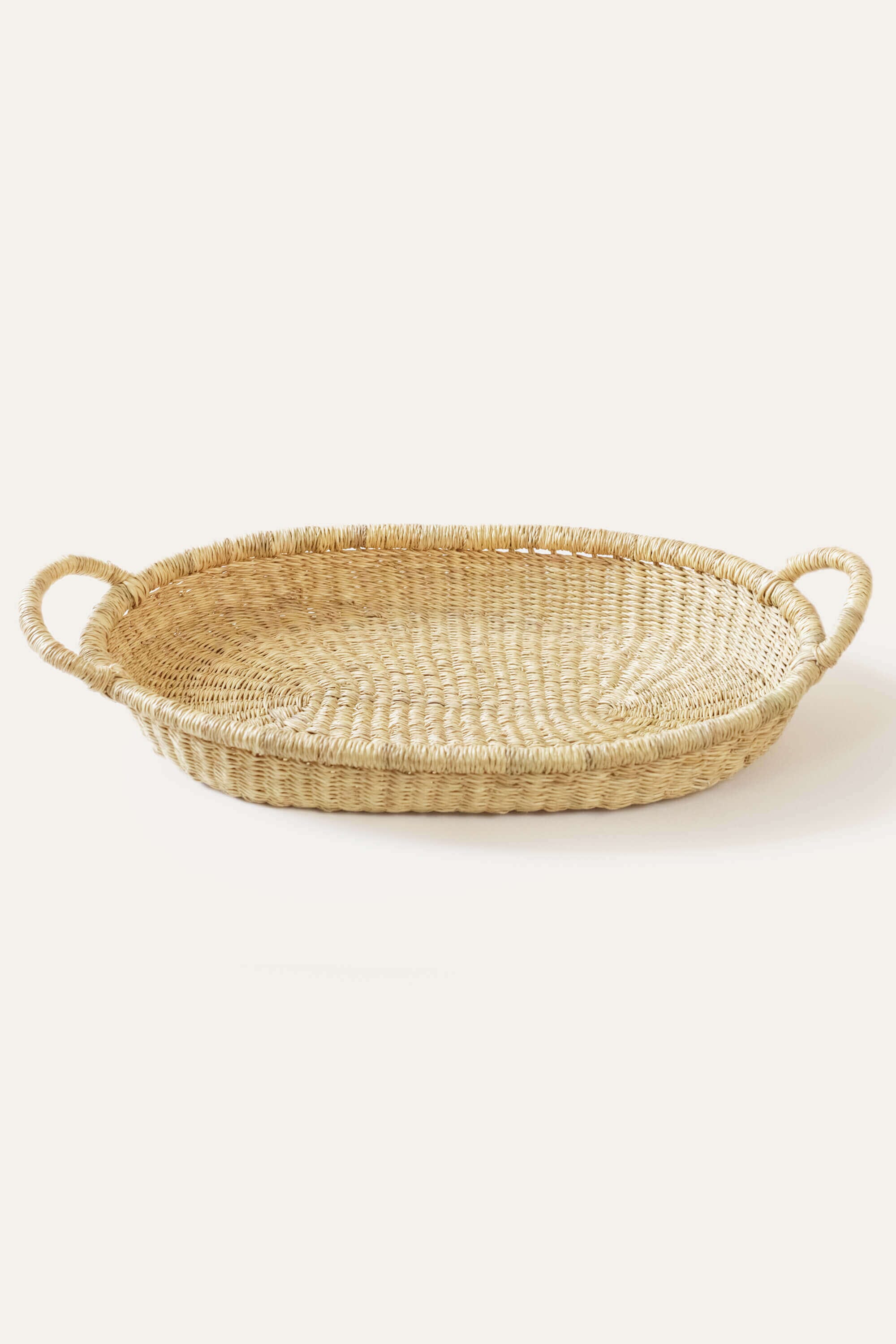 Bolga Double Handle Oval Tray