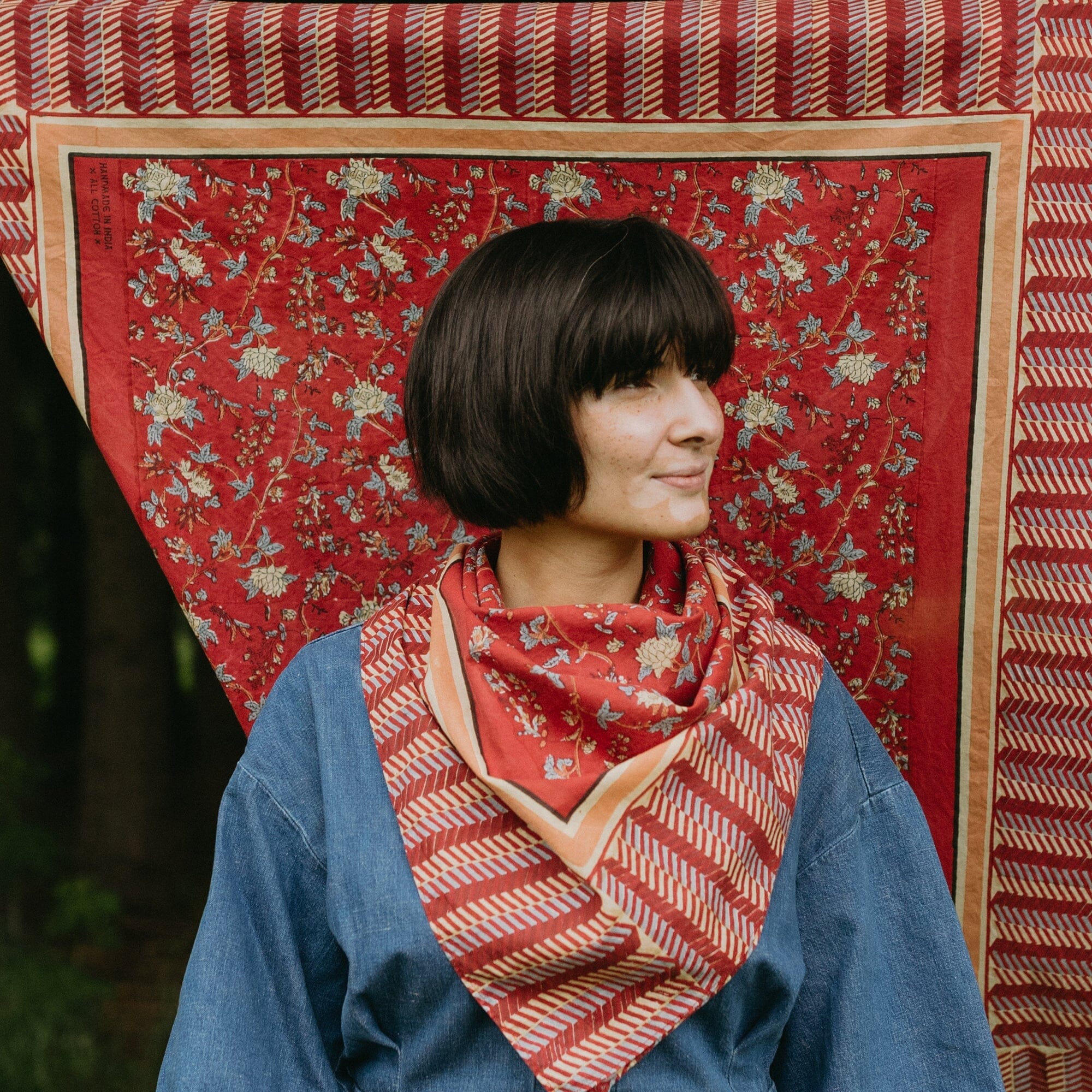 Blockprint Suvin Cotton Scarf