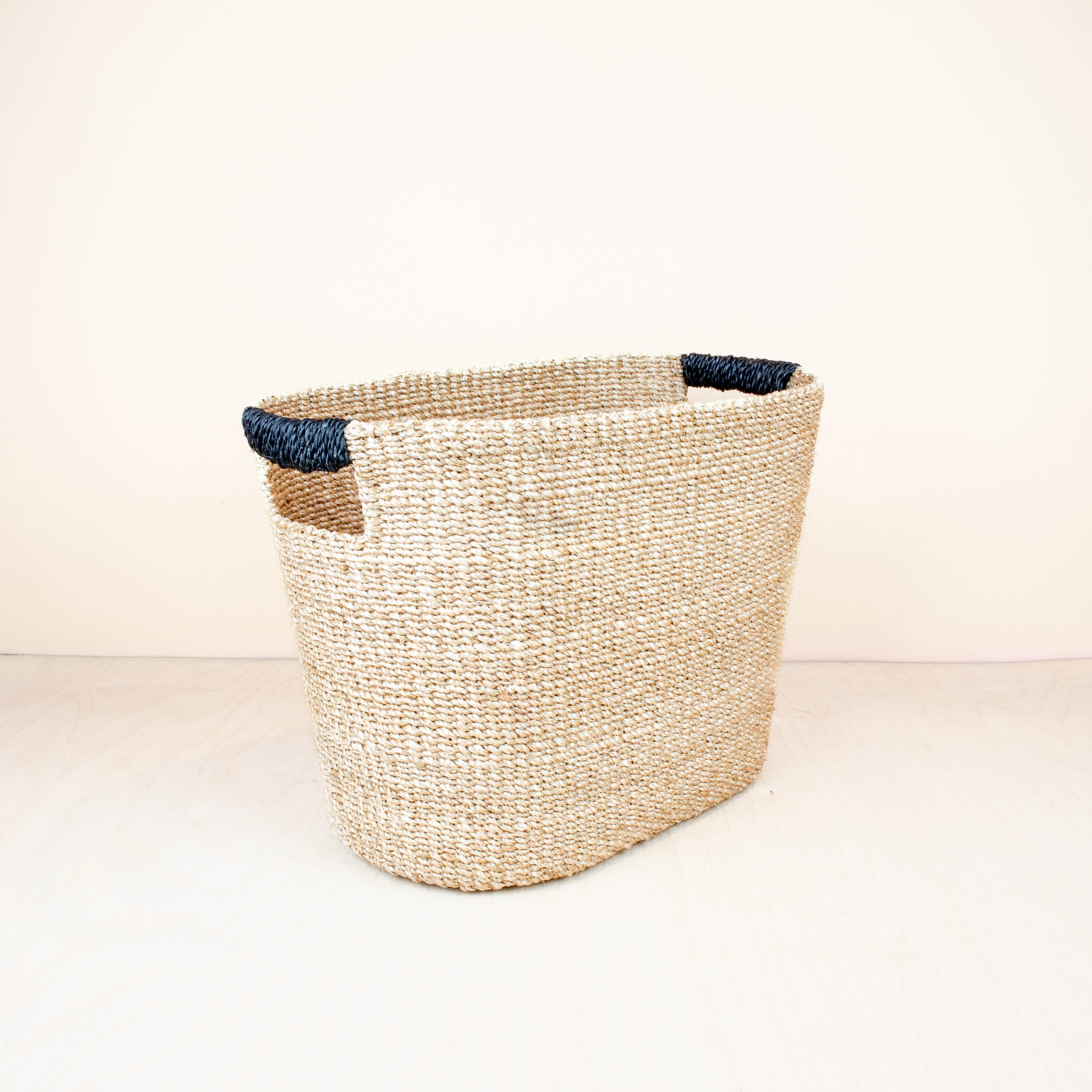 Black Oval Storage Hemp Basket