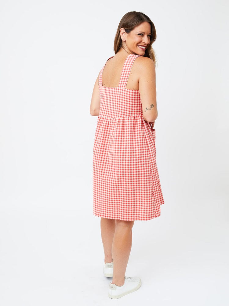 Billie Jumper Dress - Cherry Gingham