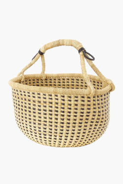 Midnight and Natural Checkered Bolga Basket