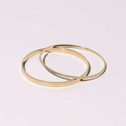 Mulxiply Thin or Medium Ridge Bangle Bracelet - Brass Bracelets Mulxiply 