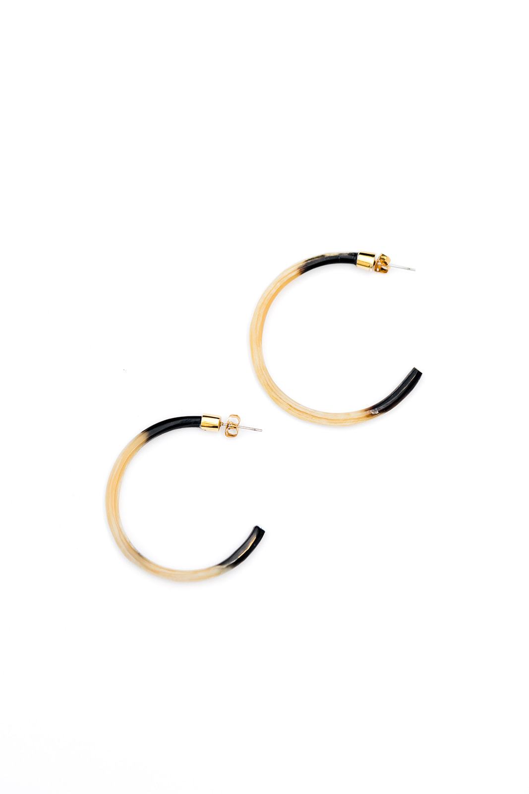 Large Amber Horn Hoops