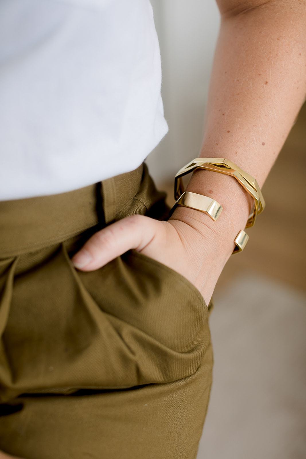 Hexagon Cuff Bracelet