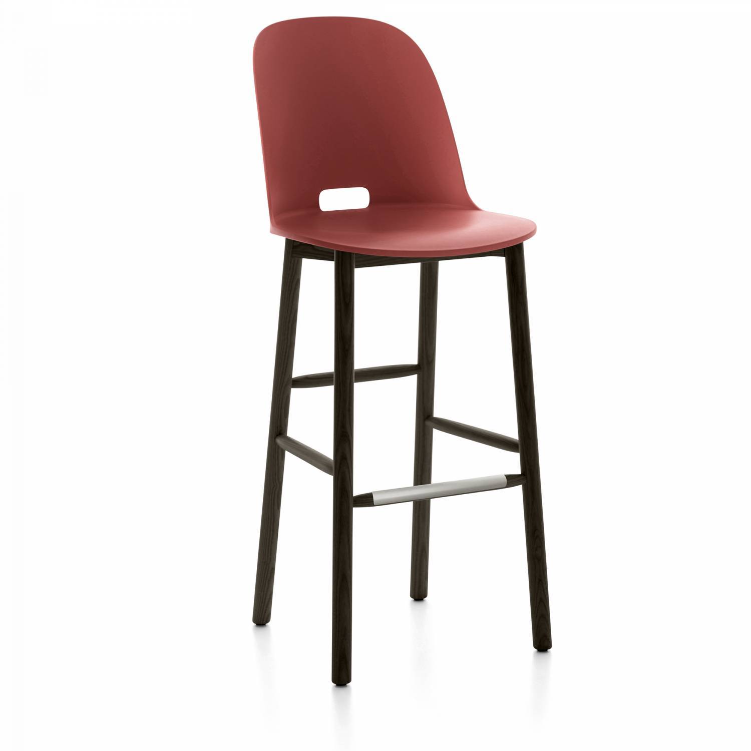 Alfi Recycled High Back Barstool - Dark Ash