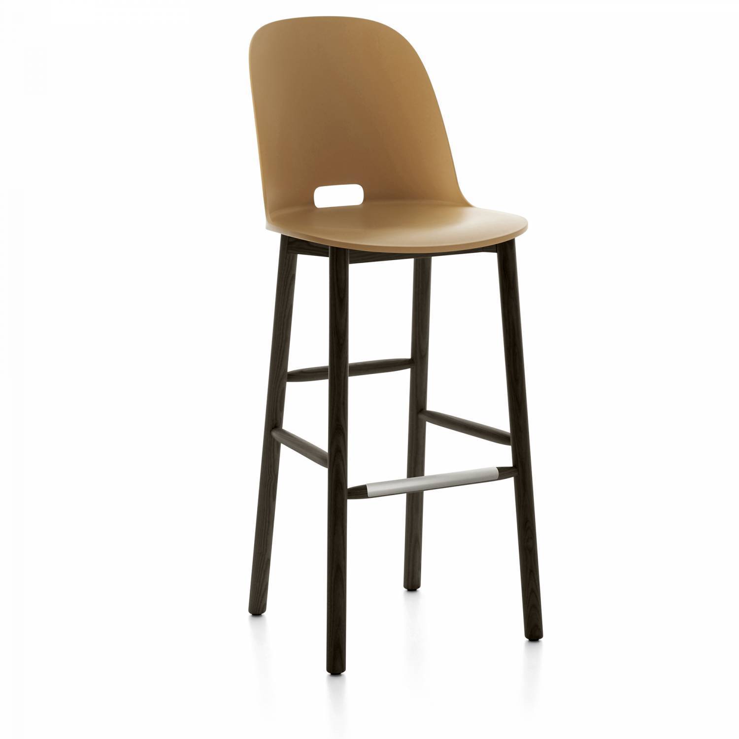 Alfi Recycled High Back Barstool - Dark Ash