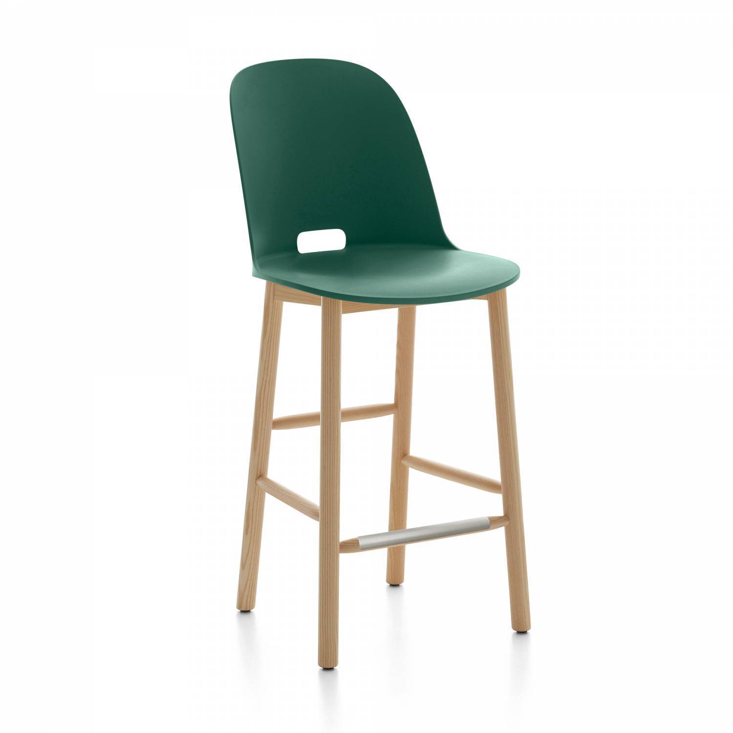 Alfi Recycled High Back Counter Stool - Ash