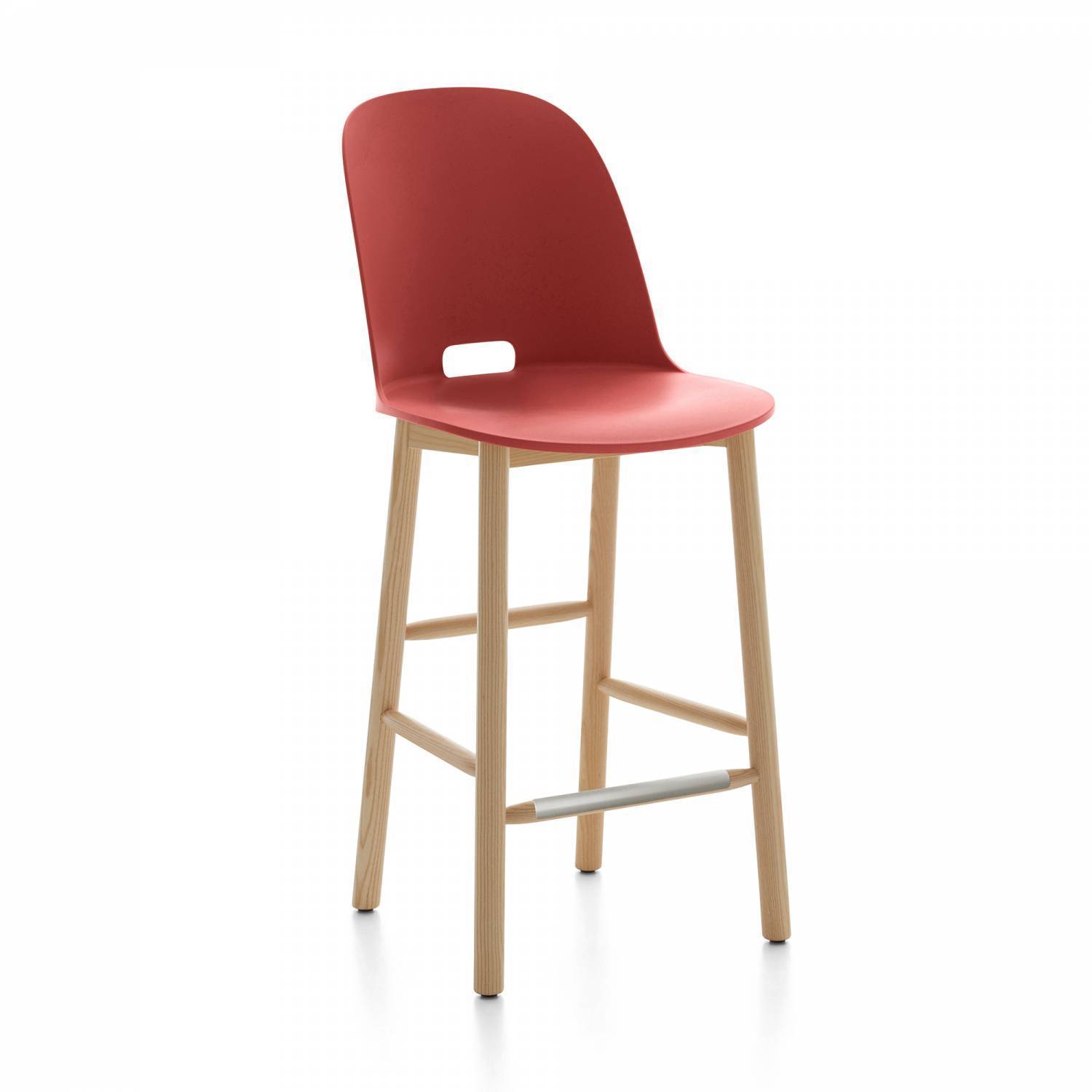 Alfi Recycled High Back Counter Stool - Ash