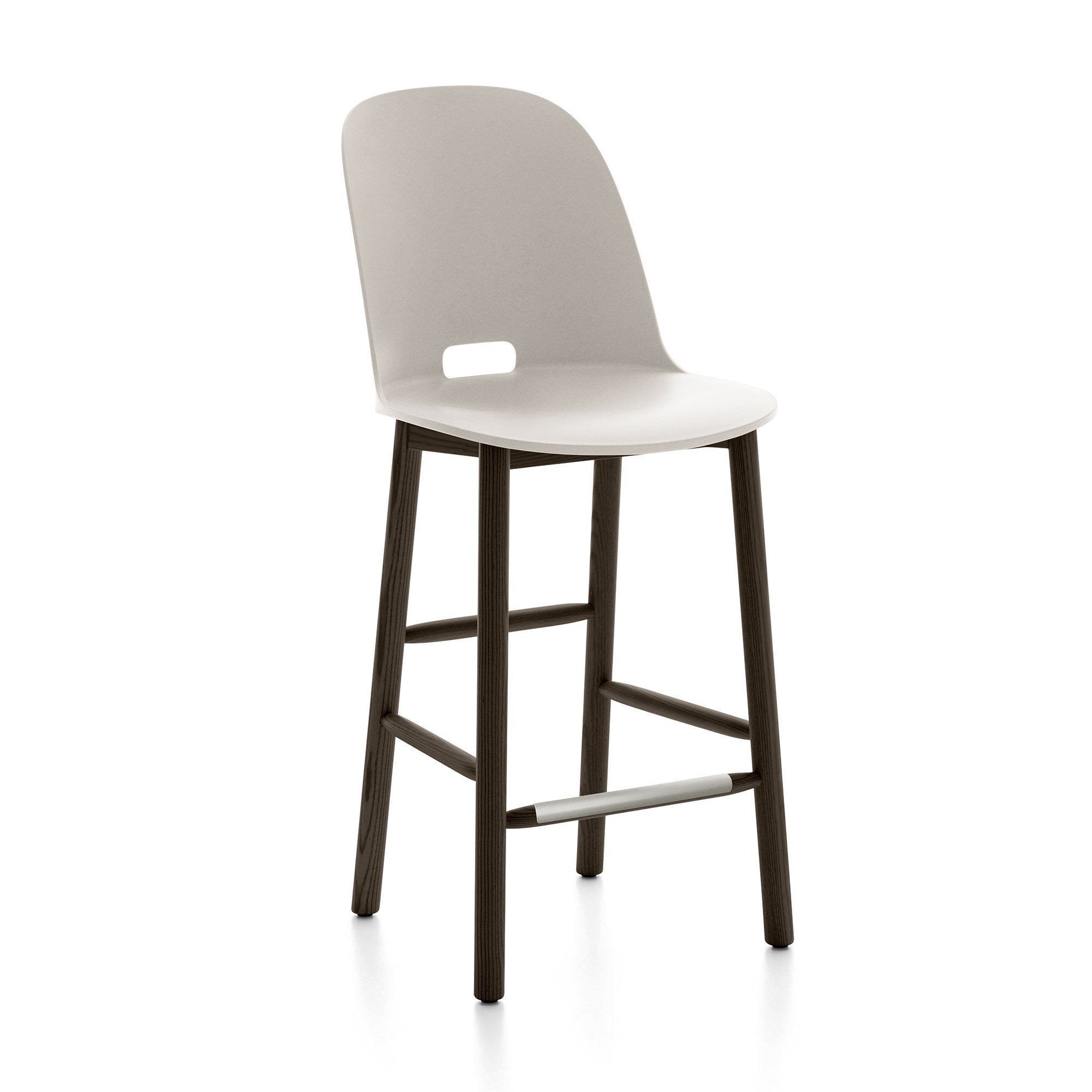 Alfi Recycled High Back Counter Stool - Dark Ash