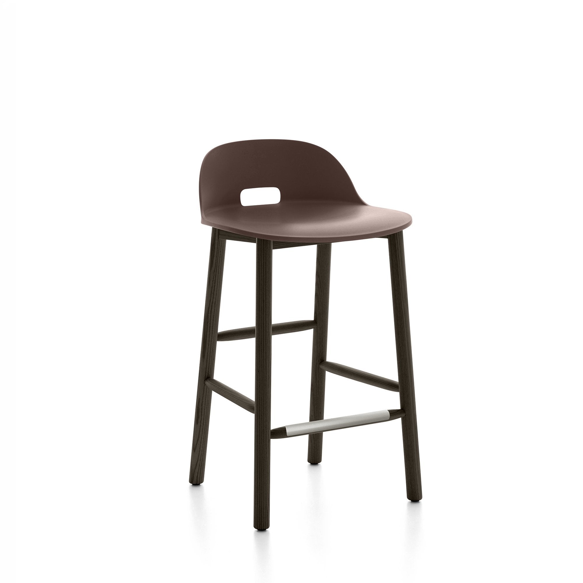 Alfi Recycled Low Back Barstool - Dark Ash