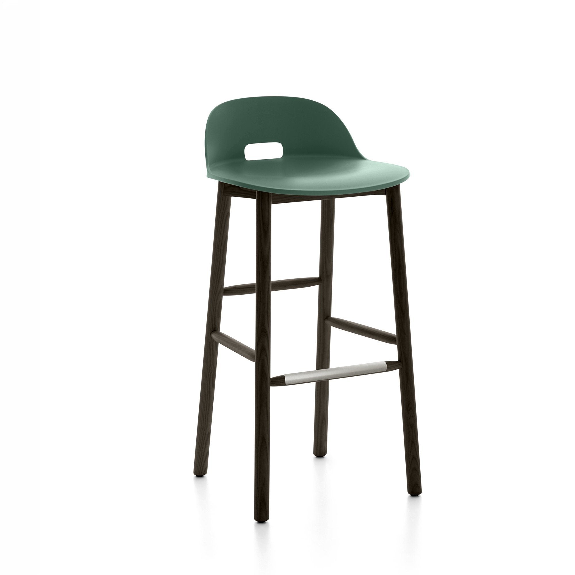 Alfi Recycled Low Back Barstool - Dark Ash