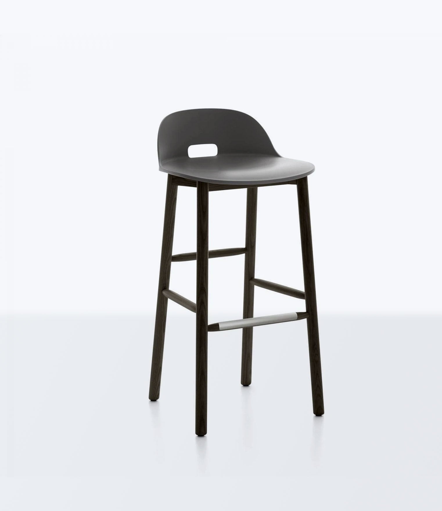 Alfi Recycled Low Back Barstool - Dark Ash