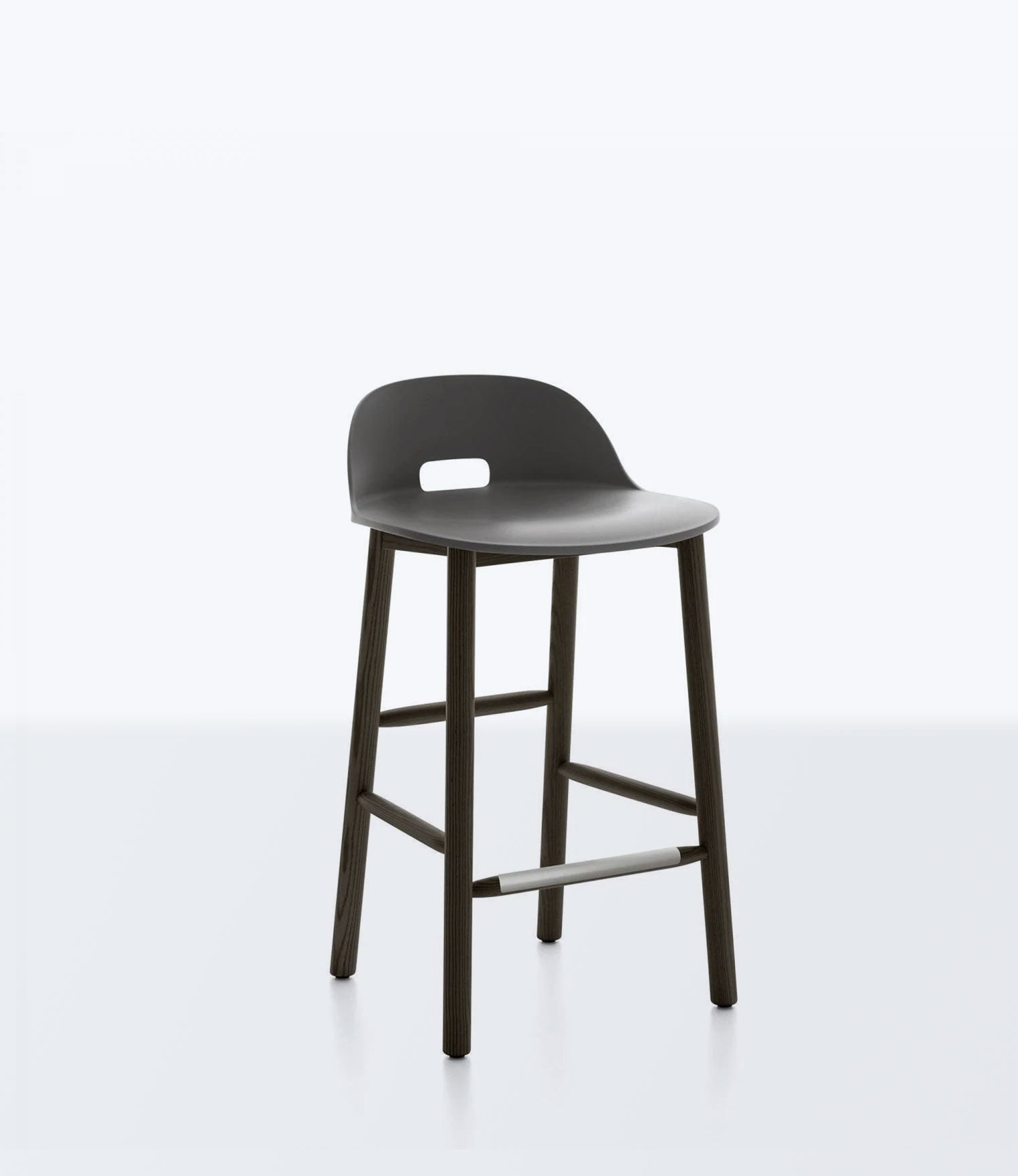 Alfi Recycled Low Back Counter Stool - Dark Ash