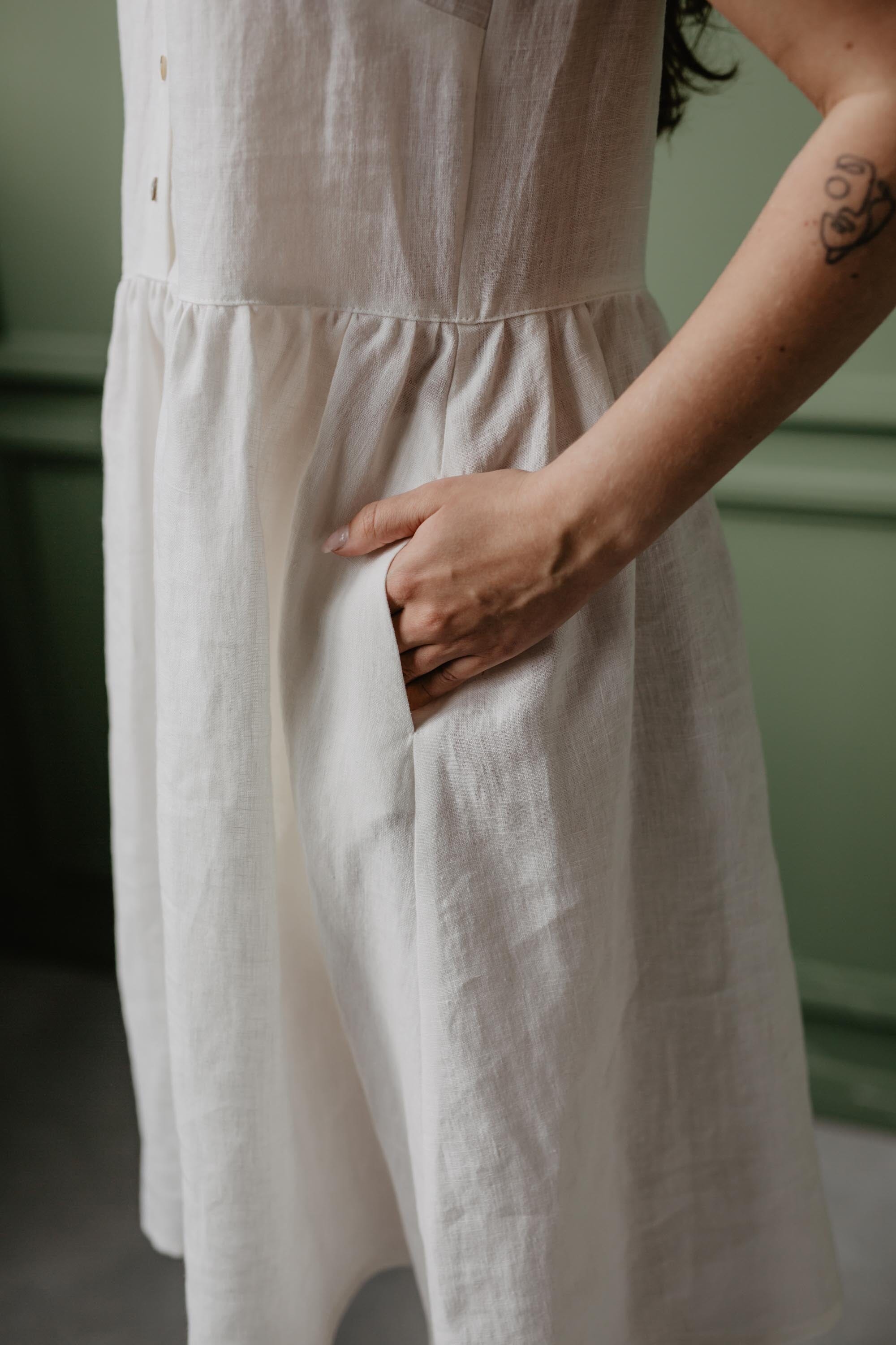 Hazel Sleeveless Linen Summer Dress