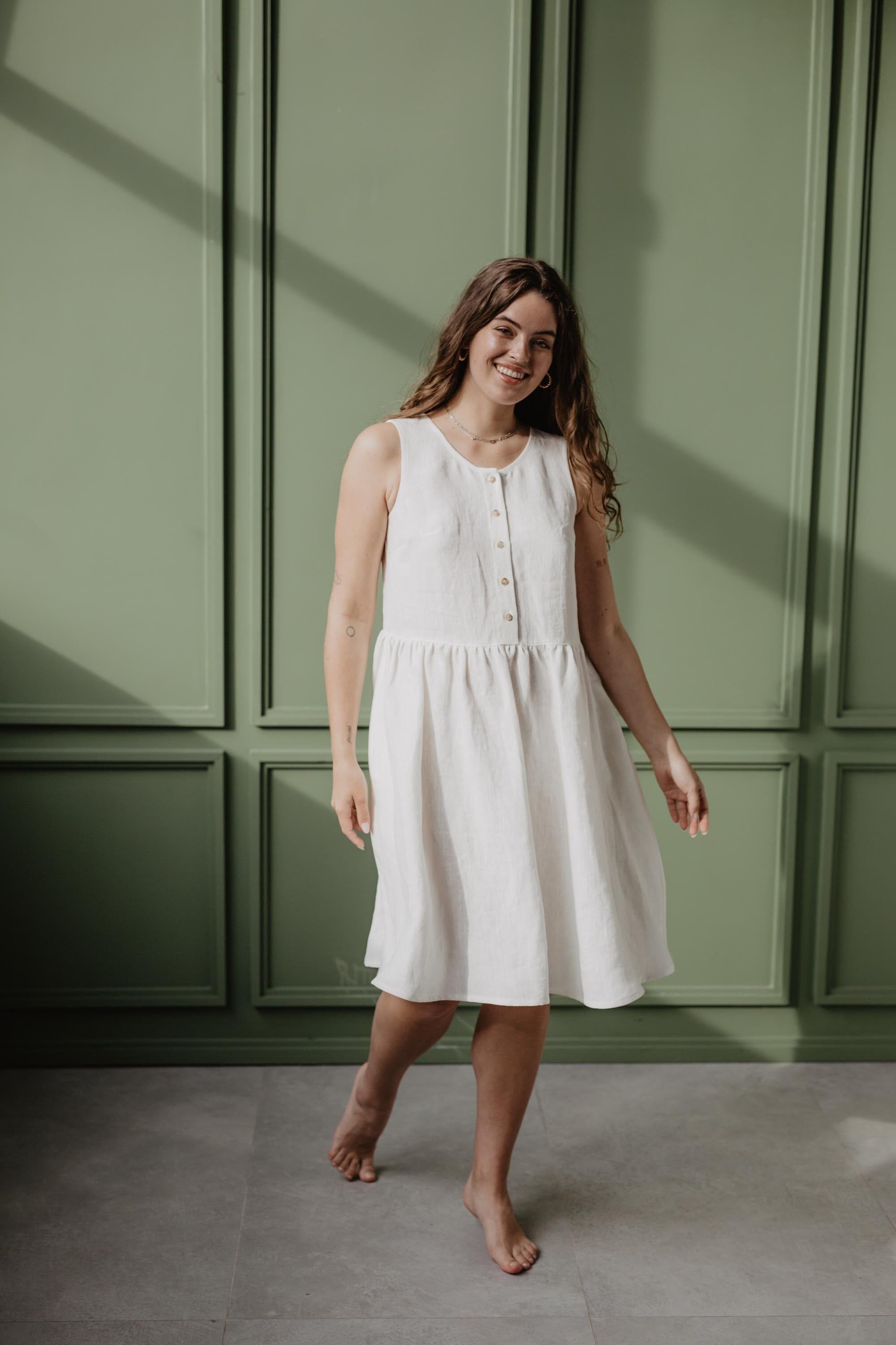 Hazel Sleeveless Linen Summer Dress