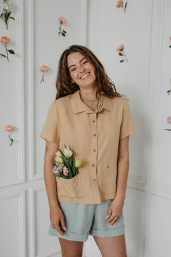 AmourLinen Linen summer shirt SCARLETT Linen shirt AmourLinen 