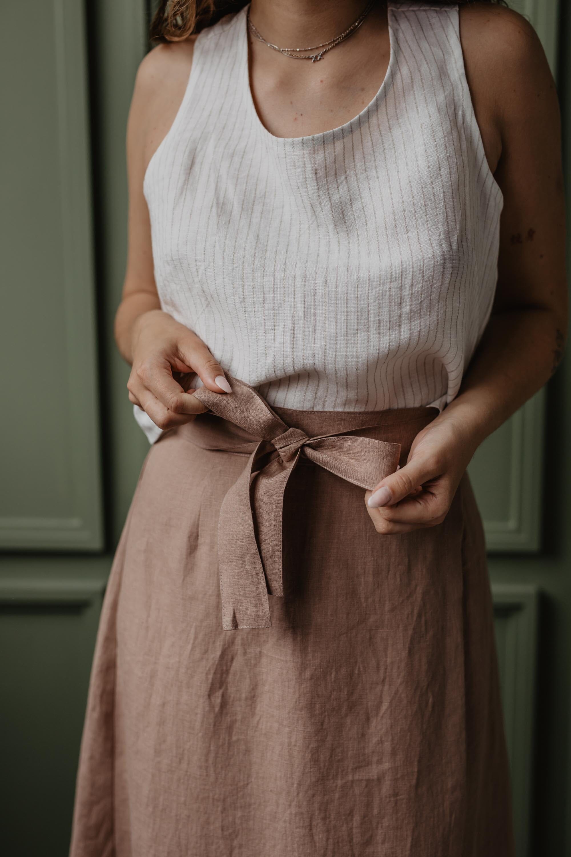 Iris Linen Wrap Skirt