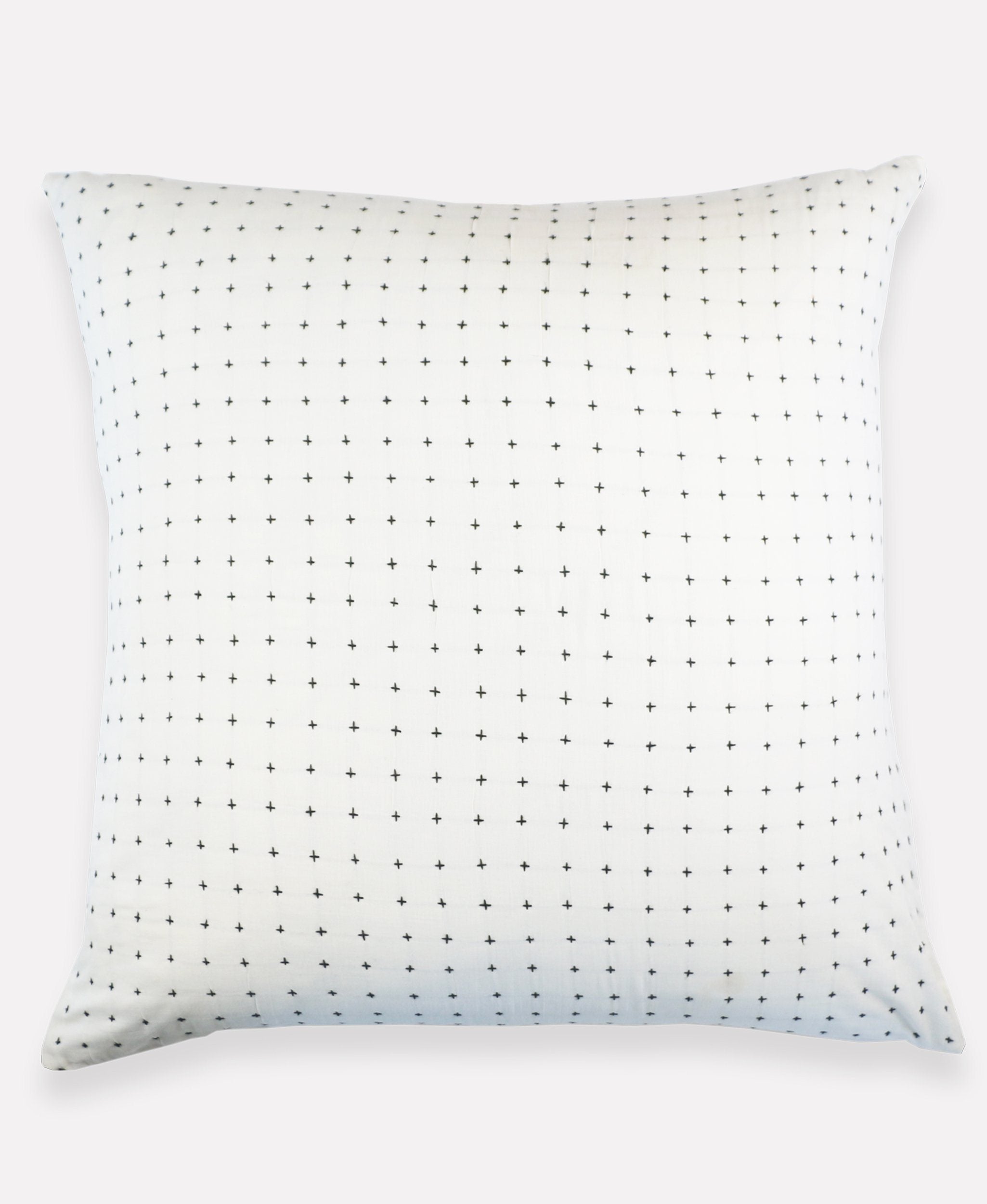 Cross Stitch Euro Throw Pillow - Bone