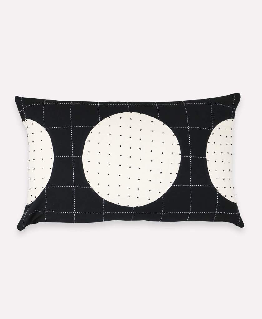 Lunar Dot Lumbar Pillow - Charcoal