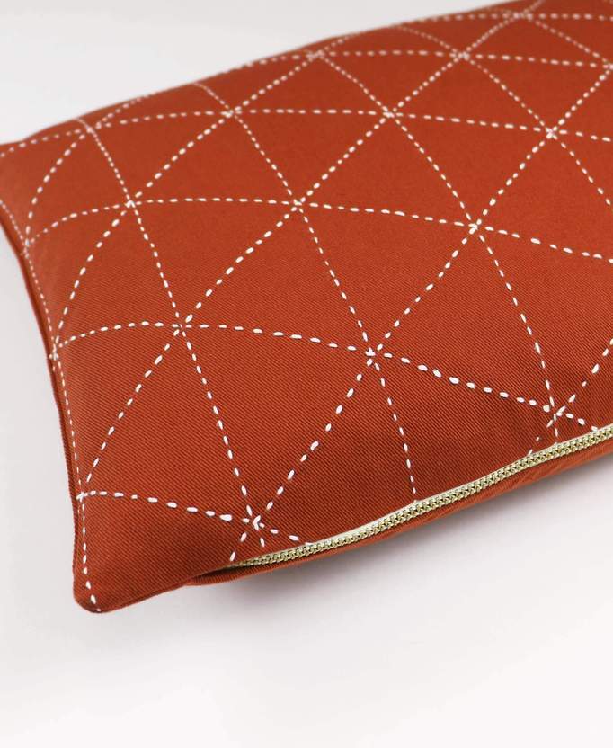 Graph Small Throw Pillow - Rust