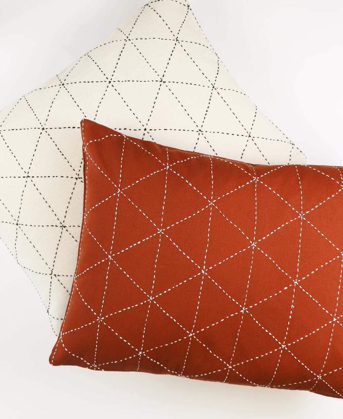 Graph Small Throw Pillow - Rust