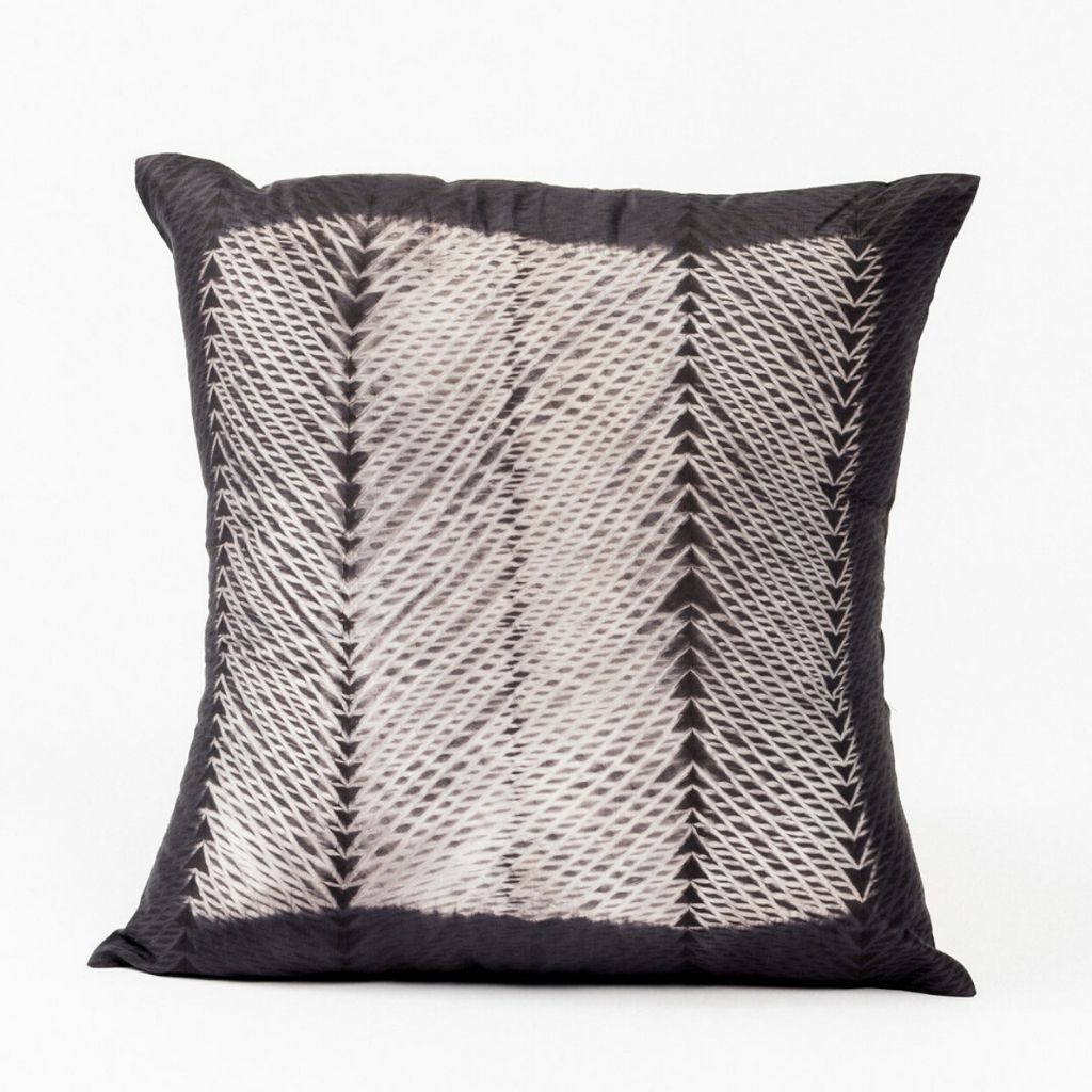 Ara Silk Throw Pillow - Black