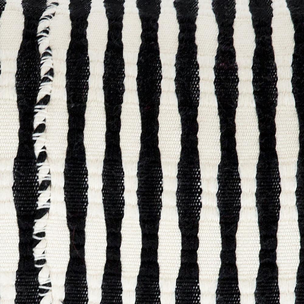 Antigua Throw Pillow - Black + White Striped