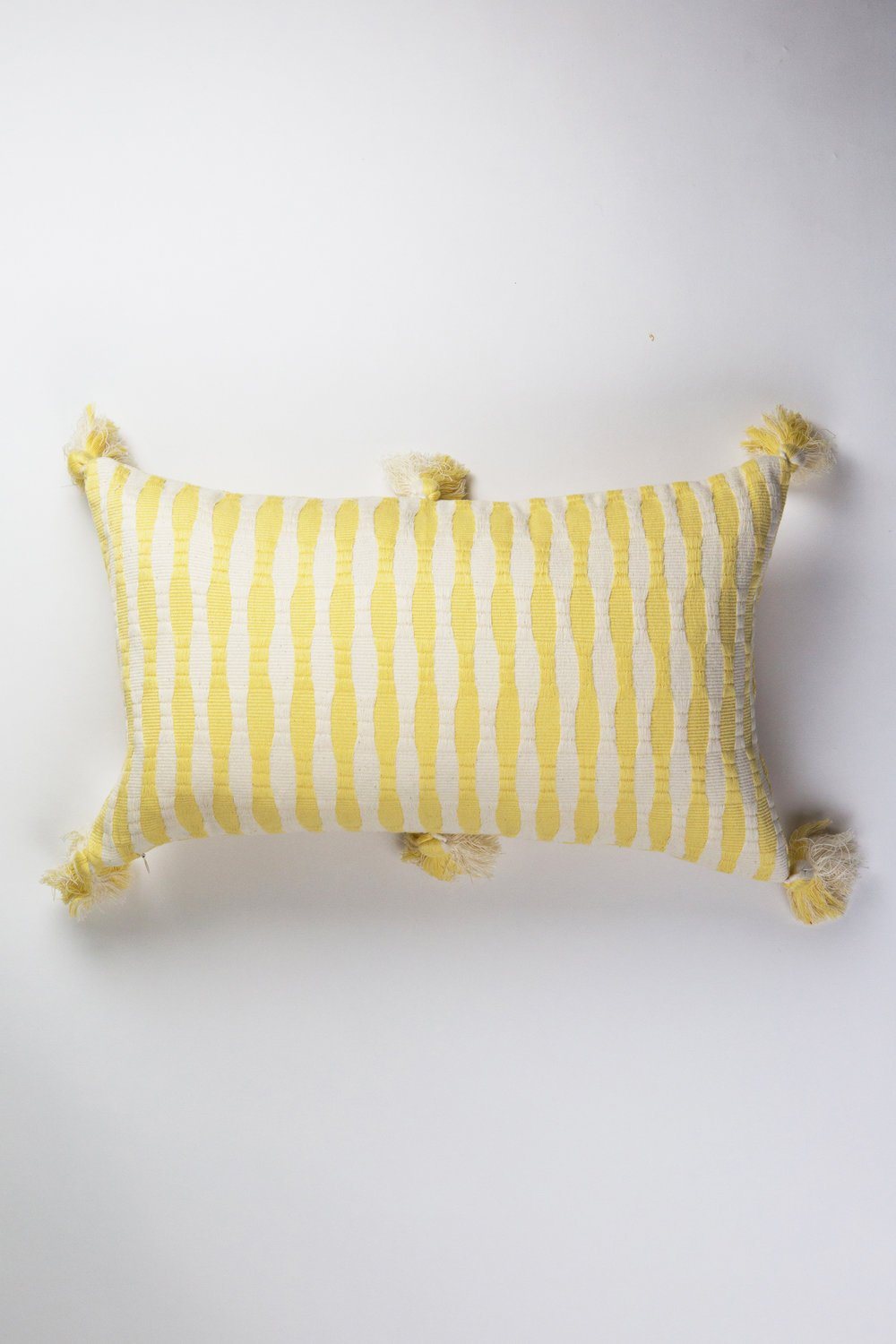 Antigua Lumbar Pillow - Butter Yellow Striped