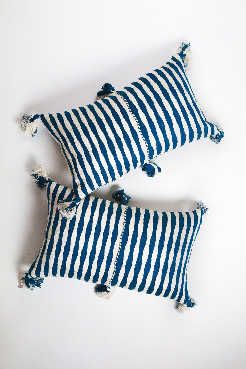 Antigua Lumbar Pillow - Dark Teal Striped